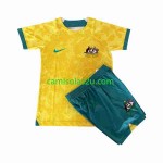 Camisolas de futebol Austrália Criança Equipamento Principal 2022 Manga Curta